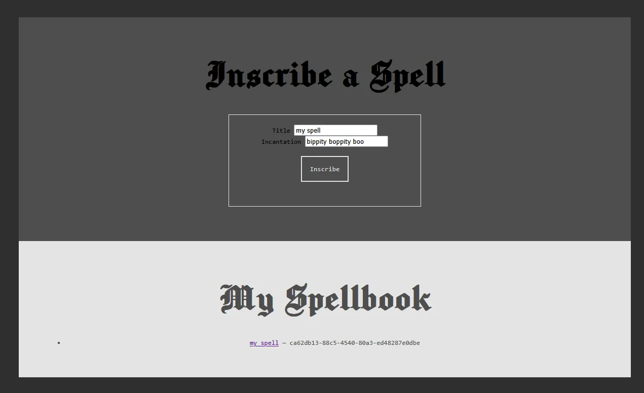Making a Spell